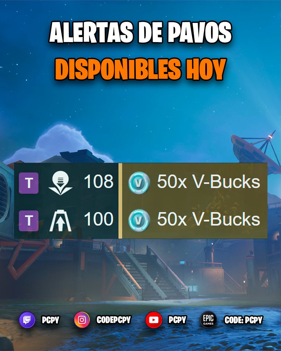 codepcpy's tweet image. NUEVAS ALERTAS DE PAVOS EN FORTNITE - SALVAR EL MUNDO.
T: Cumbres Leñosas
Usa el código ‘PCPY’ si deseas apoyarme, gracias ❤️ #ad
#Fortnite