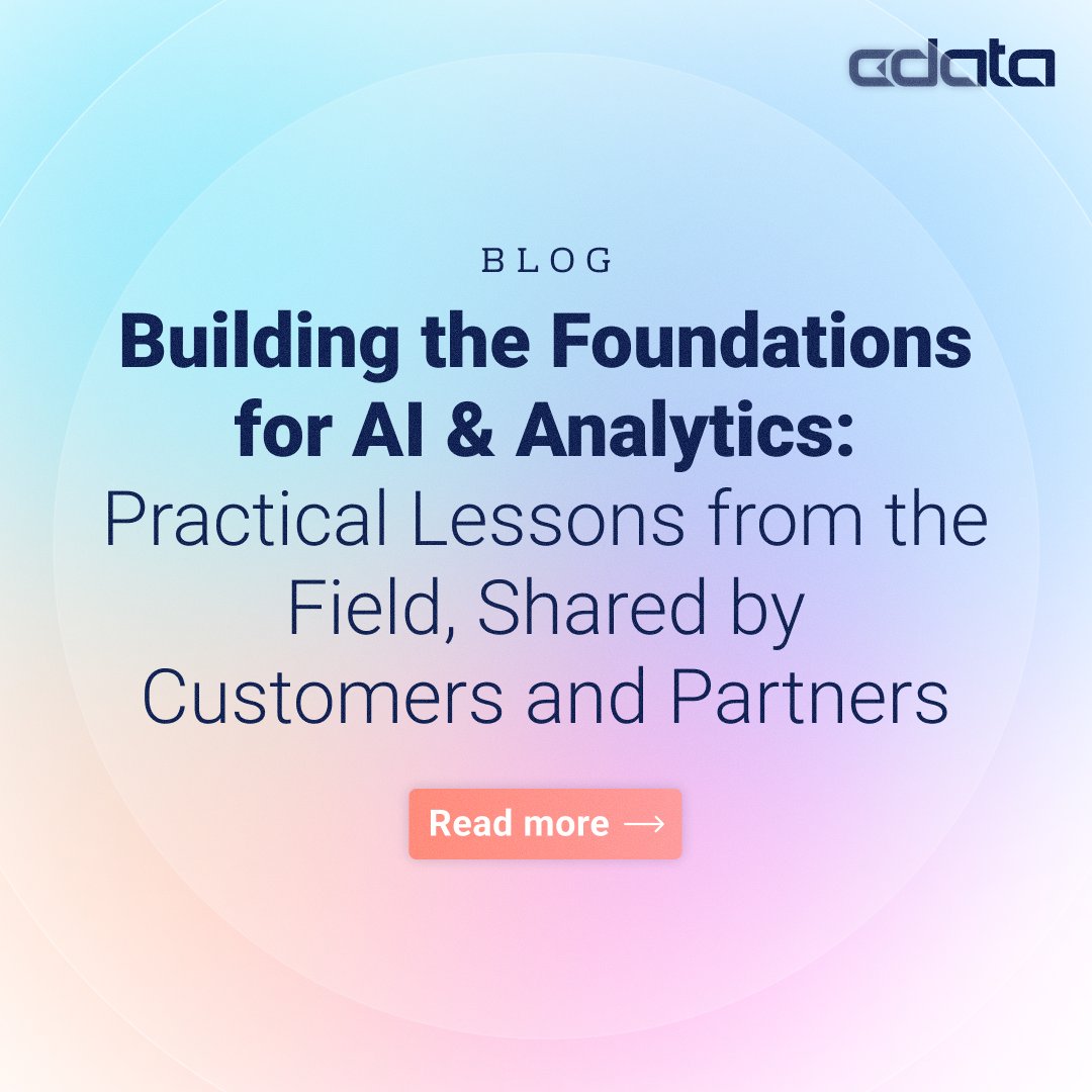 cdatasoftware's tweet image. AI built on shaky data = disaster. 👀 Foundations spotlighted governance, integration, and self‑service as the must‑haves for trustworthy AI: bit.ly/3L7BCww
#CData #CDataFoundations #DataStrategy #AIstrategy