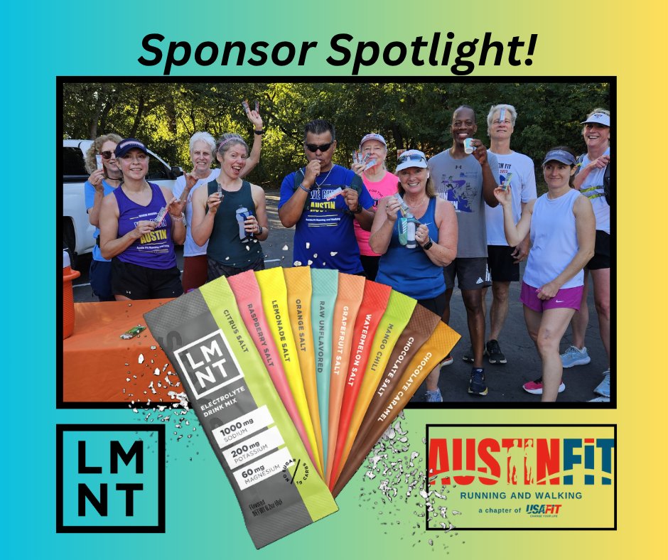 RunAustinFit's tweet image. ⚡️Huge shoutout to @drinkLMNT for keeping our runners and walkers fueled, hydrated, and ready to go the miles one electrolyte boost at a time.
⚡️We’re so grateful for their continued support and partnership this season! 💚
#AustinFit #LMNT #StaySalty #HydrationDoneRight