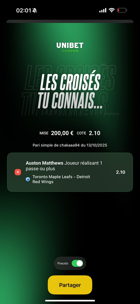 chakaa____'s tweet photo. @UnibetFrance merci de corriger votre erreur et de payer le pari car autain Matthews la bel et bien fait une pause dans le match, c’était confirmé par la NHL et vous pouvez voir le résultat sur Google c’est clairement du vol si vous ne payez pas un pari validé j’attend une update https://t.co/6OWdUR5Mv4