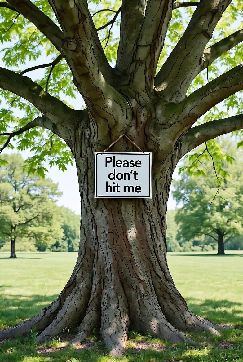<a href="/FoxNews/">Fox News</a> Very likely the tree's fault.  Somebody planted it in the wrong place and didn't post a safety sign.