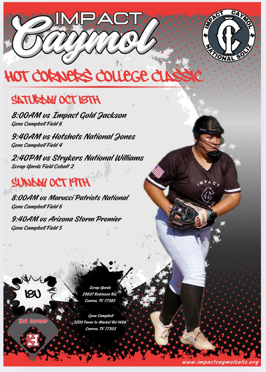 Come watch us play this weekend!!! Team is stacked with talent and ready to compete!!!

#softballdreams #icsolizrecruits #uncommited 

<a href="/DfwSho/">DFW Sho'Case</a> <a href="/GMsportsmedia1/">GM Sports Media</a> <a href="/SBRRetweets/">Softball Recruiting Reposts</a> <a href="/SoftballRecruit/">Softball Recruit 🥎</a> <a href="/TVCCSoftball/">TVCC SOFTBALL</a> <a href="/ExtraInningSB/">EXTRA INNING SOFTBALL</a> <a href="/sportrendz_shop/">Sportrendz</a> <a href="/NCAASoftball/">NCAA Softball</a> <a href="/sballrecruiting/">softballrecruiting</a>