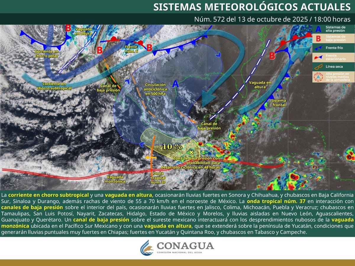 conagua_clima's tweet photo. ⛅️Consulta el #Pronóstico #Meteorológico General de las 18:00 horas, en el siguiente enlace.⬇️

https://t.co/R8Yan9vLdN https://t.co/SucRmhGyfz