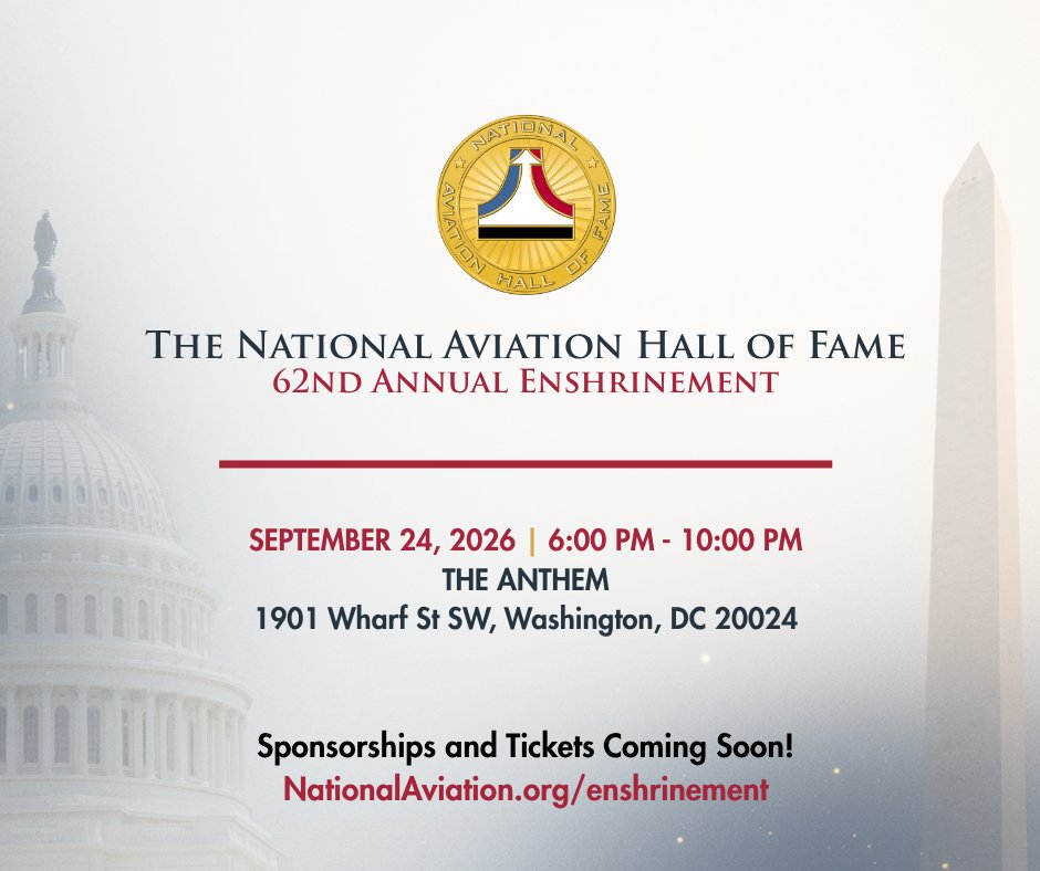 ✈️ Announcing the National Aviation Hall of Fame Class of 2026!
Meet the newest legends whose vision and innovation continue to shape the future of flight.

🔗 Read the full announcement: conta.cc/474xDs5

#NAHF #ClassOf2026 #AviationHistory #Aerospace #InspirationInFlight