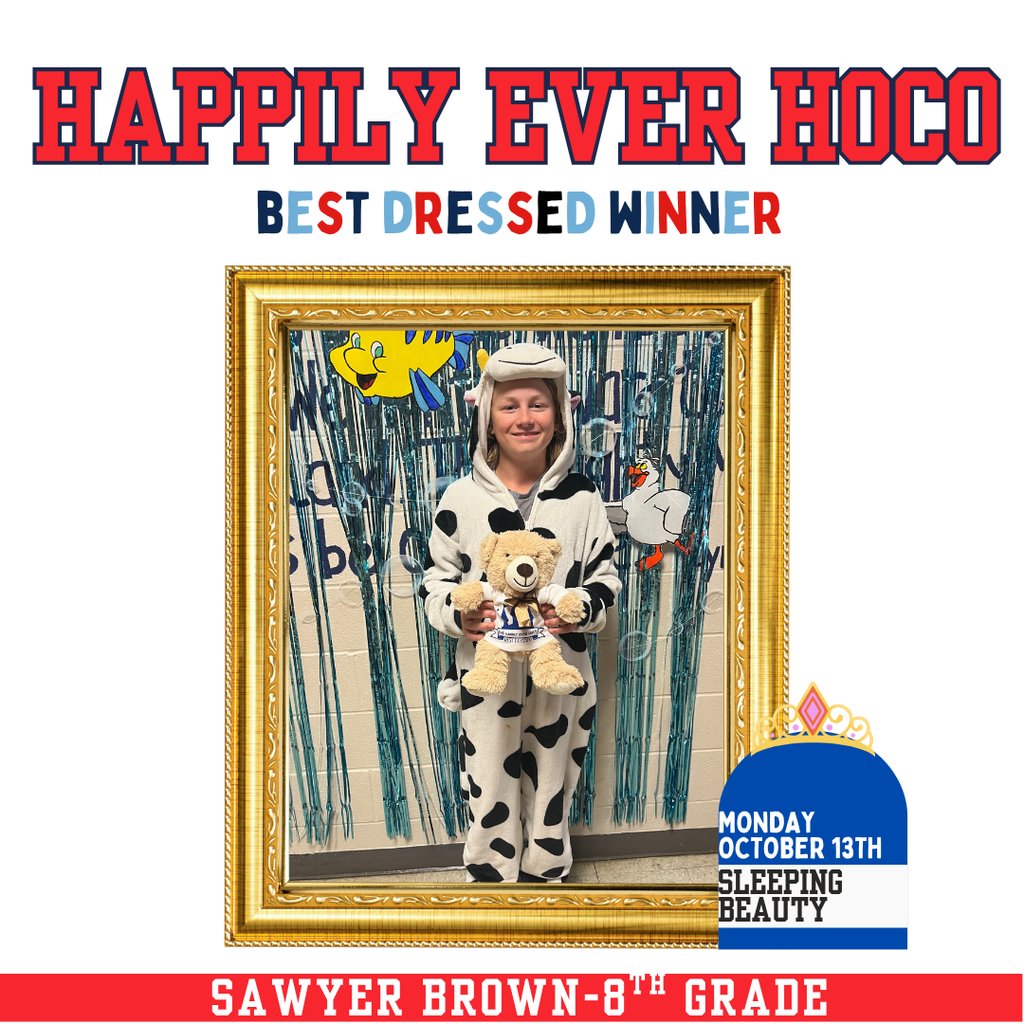 StrayhornHigh's tweet photo. β¨ Happily Ever Hoco β25! β¨
Day One: PJ Day π€
Congratulations to our Best Dressed Winner β Sawyer Brown (8th Grade)! π
Way to start Homecoming Week in cozy style! ππ΄ #Hoco25 #MustangPride #BestDressed https://t.co/6kW7k6Nx9b