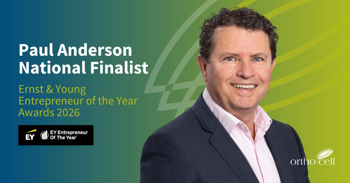 Orthocell Founder &amp; CEO Paul Anderson has been named a National Finalist in the EY Entrepreneur of the Year Awards, representing WA in the Technology category. His vision continues to shape Australian innovation on the world stage. $OCC #Orthocell #EOY #EOYAustralia #25YearsofEOY