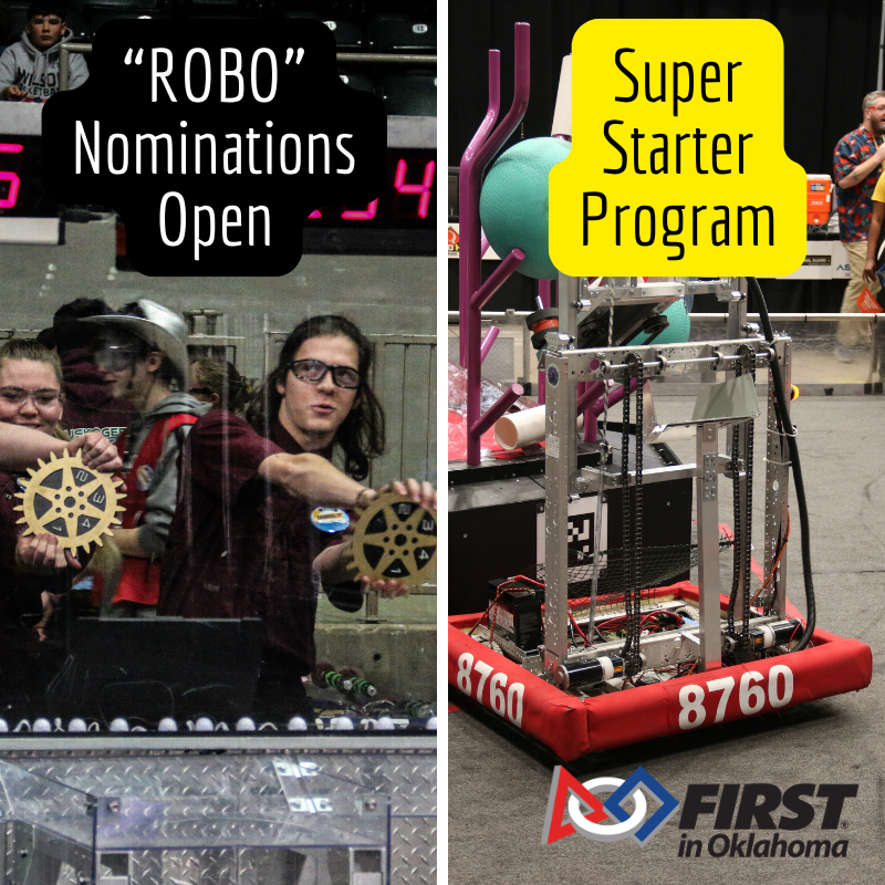 🌟 Nominate your team’s ROBO (Really Outstanding Buddy) by Jan 1!
🚀 Mentor a rookie team &amp; join the Super Starter Program!

#FIRSTinOklahoma #FIRSTRobotics #FIRSTinOK #omgrobots #FIRST #firstinspires #morethanrobots #stem #YouthInSTEM #Robotics