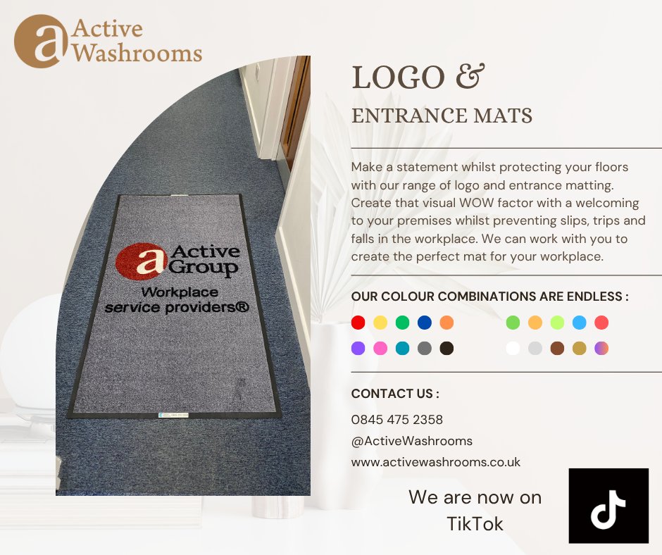 ActiveWashrooms's tweet image. Make a statement with a custom made logo mat. We will work with you to create that perfect design, shape and colour. Contact our expert team here 👇activewashrooms.co.uk/products-servi… #logomats #EntranceMatting #CustomMat #design #LeadingTheWay #ActiveWashrooms