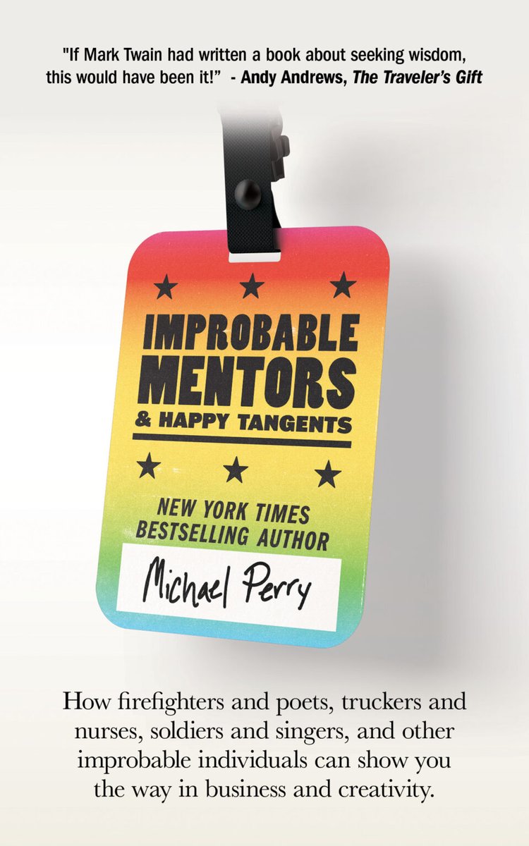 Welcome to Michael Perry’s Voice Mail, ep. 285. This one’s free for everyone. Listen here: tinyurl.com/r4675j7w

In this episode, I describe how we arrived at the cover design for my new book, Improbable Mentors, which started as a chat on a boat with my friend @andyandrews.