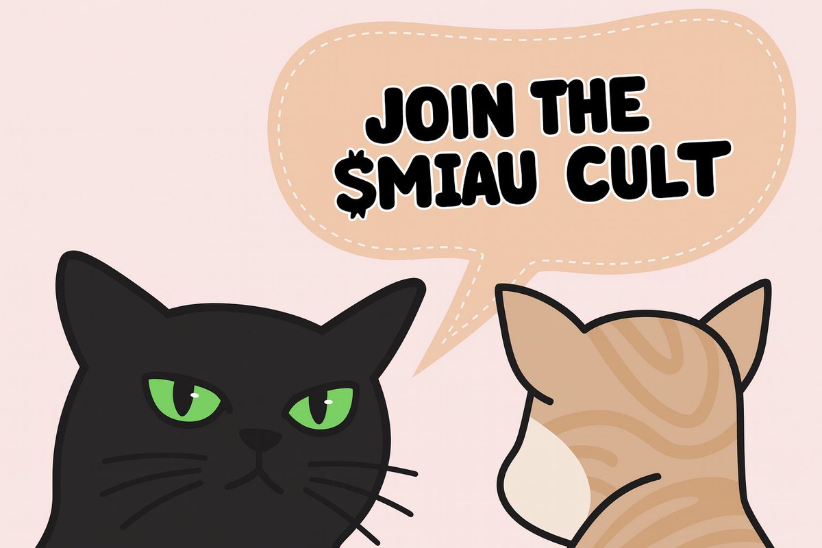 Boop_Cultist's tweet image. Would 1000$ help your current situation? Why?

$MIAU AIRDROP IS LIVE 🐈‍⬛
Buy. Hold. Survive the night.

🪂 How to join:
1️⃣ Buy $MIAU on Pump.fun
2️⃣ Hold for at least 24h
3️⃣ Like ❤️ + Retweet 🔁 this post
4️⃣ Follow
5️⃣ Comment your $SOL address below

😼 Sell? The cat…