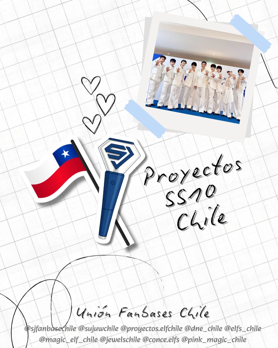 DnE_Chile's tweet image. PROYECTOS SS10 CHILE 🇨🇱

~ Unión fanbases Chile ~

#SuperJunior #SS10Chile #SuperJuniorInChile #SuperShow10inChile 

+ Proyectos en comentarios. 

✨ Post Original instagram.com/p/DPxOAeUDHG-/…