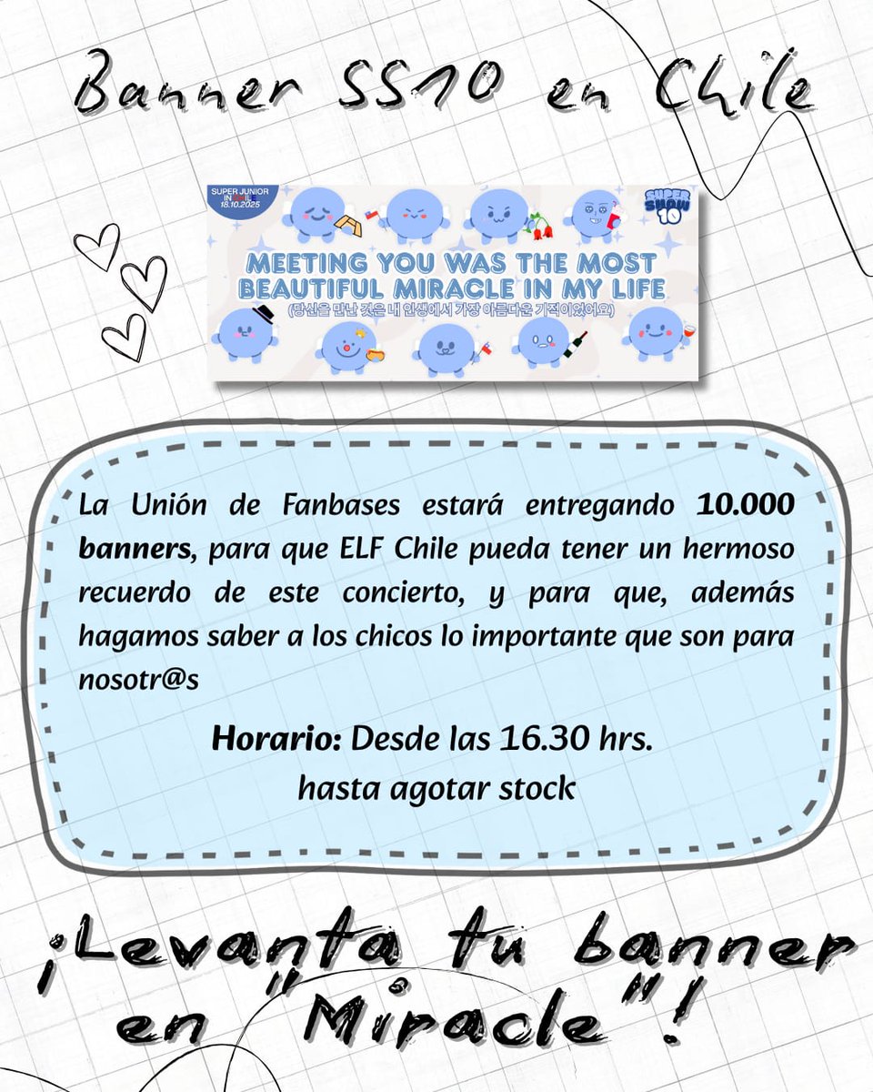 DnE_Chile's tweet image. PROYECTOS SS10 CHILE 🇨🇱

~ Unión fanbases Chile ~

#SuperJunior #SS10Chile #SuperJuniorInChile #SuperShow10inChile 

+ Proyectos en comentarios. 

✨ Post Original instagram.com/p/DPxOAeUDHG-/…