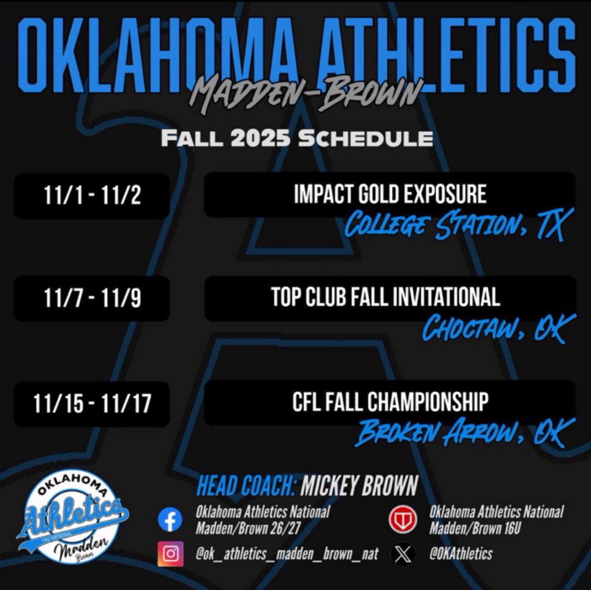 Camden Mack (@camdenmack1515) on Twitter photo Fall schedule is posted!! I am so excited to get back on the field with my girls🥹🥹 We also have some extremely talented ‘28 + ‘27 coaches 👀👀 <a href="/OSUcoachG/">Kenny Gajewski</a> <a href="/OKAthletics/">OK Athletics National 16u Madden/Brown</a> Fall schedule is posted!! I am so excited to get back on the field with my girls🥹🥹 We also have some extremely talented ‘28 + ‘27 coaches 👀👀 <a href="/OSUcoachG/">Kenny Gajewski</a> <a href="/OKAthletics/">OK Athletics National 16u Madden/Brown</a>