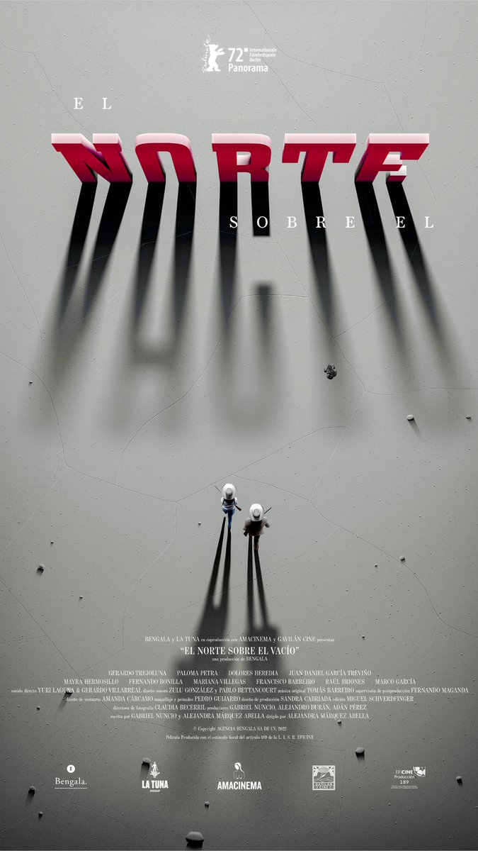 Póster alternativo de 𝑬𝒍 𝑵𝒐𝒓𝒕𝒆 𝒔𝒐𝒃𝒓𝒆 𝒆𝒍 𝑽𝒂𝒄í𝒐, dirigida por Alejandra Márquez Abella, y diseñado por Manuel Alcalá.

🗓️ La cinta se estrenó en la plataforma Prime Video un día como hoy, 28 de octubre de 2022.