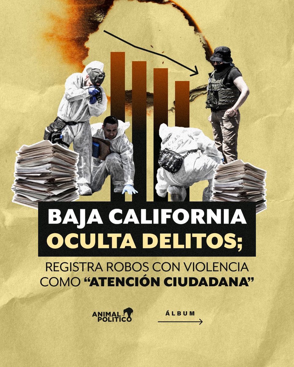 Pajaropolitico's tweet photo. 🚓 El estado de Baja California presumió una baja histórica en el número de robos con violencia, sin embargo lo que hizo el gobierno fue enlistar las denuncias con el nombre de “Registro de Atención Ciudadana (RAC)”, y no como carpetas de investigación.

https://t.co/C1B6lIxYvv https://t.co/WgrrDgxmpl