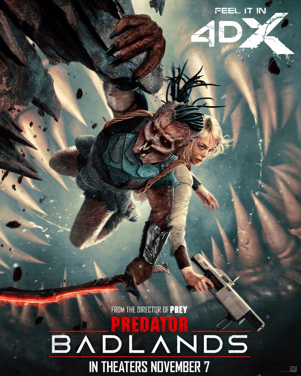 DiscussingFilm's tweet image. New poster for ‘PREDATOR: BADLANDS’
In theaters on November 7.