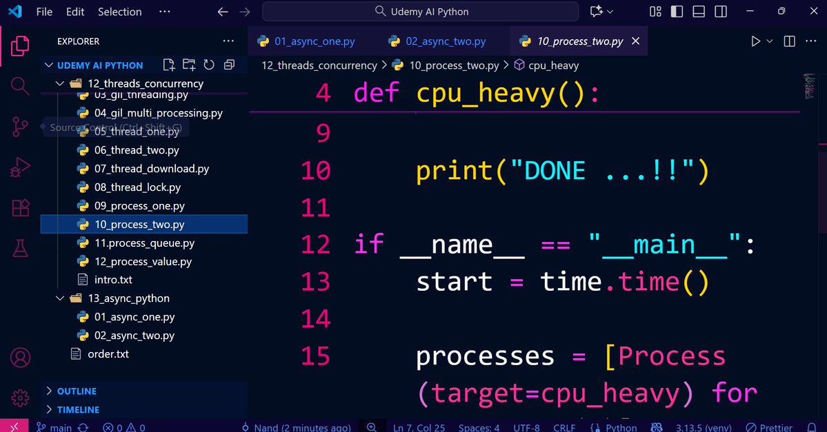 Nik_Coding10's tweet image. github.com/NandKasar10/AI…
Just updated my Generative #AI with #Python repo 🚀
Explored threads, multiprocessing (Process, Value) & asyncio coroutines.
#DSA revival coming soon 👀
#PythonLearning #GenerativeAI #GitHubProjects #BuildInPublic #KeepGrinding #collegelife #100DaysOfCode