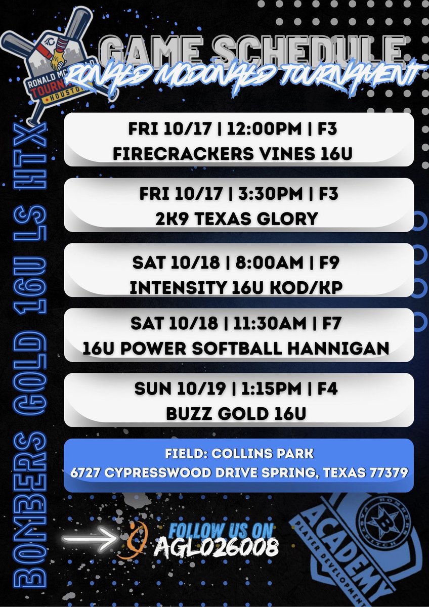 Ready to hit the field with my team this weekend at the <a href="/TCSFastpitch/">TC Fastpitch</a> Ronald McDonald! Come see us compete vs some strong teams! 

<a href="/GrahmannMichael/">Michael Grahmann</a> <a href="/HalataBrian/">Brian Halata</a> <a href="/BombersLonestar/">Bombers 18u LS, 16u HTX/CTX/CC, 14u LS SETX</a> <a href="/bombers_fp/">Bombers Fastpitch</a> <a href="/bombers_academy/">Bombers Academy</a>