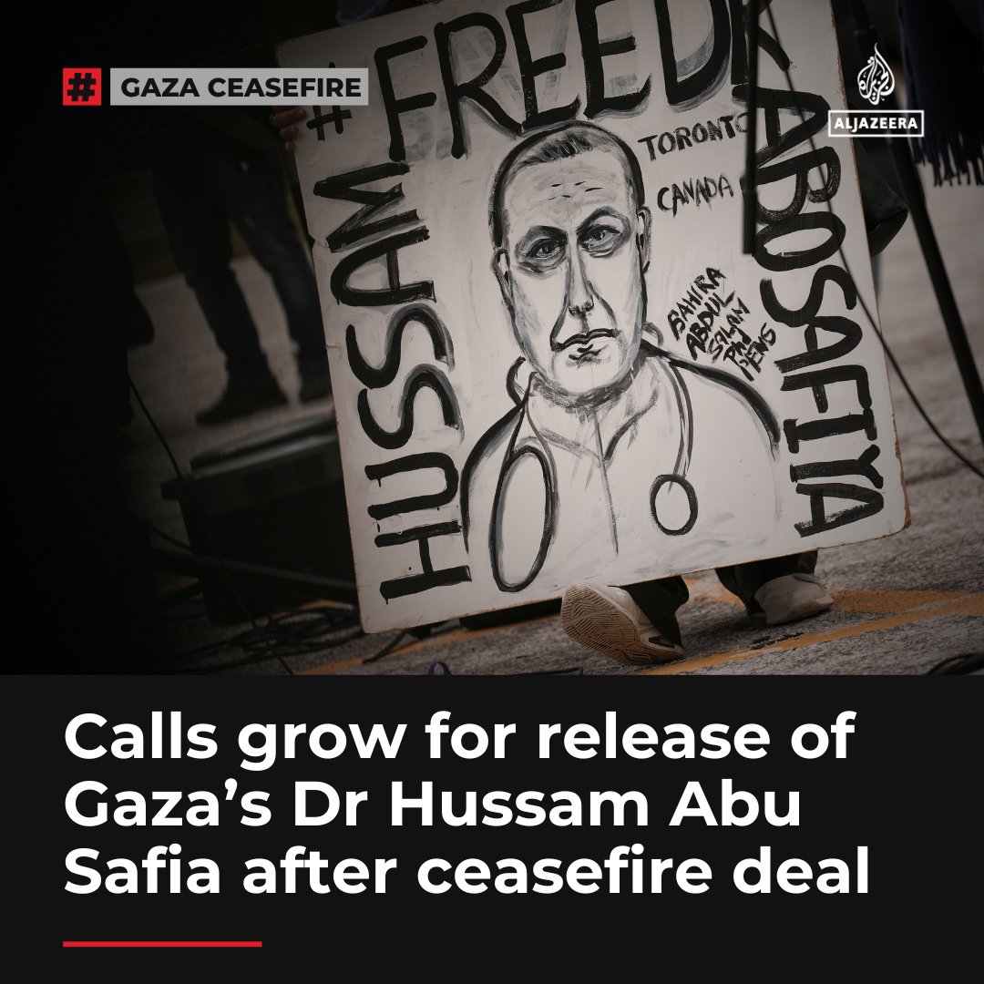 Calls are mounting for the release of Gaza’s Dr Hussam Abu Safia, who remains detained and reportedly tortured in Israeli prison after being abducted by Israeli forces last year aje.io/rkf1ar