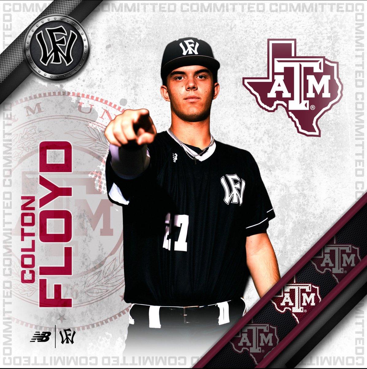 Congratulations to 2027 grad <a href="/coltonfloydd1/">Colton Floyd</a> on his commitment to <a href="/AggieBaseball/">Texas A&M Baseball</a> 

<a href="/newbalance/">New Balance</a> <a href="/FranklinSports/">Franklin Sports</a> 

#TheBrand #WeGotNoW