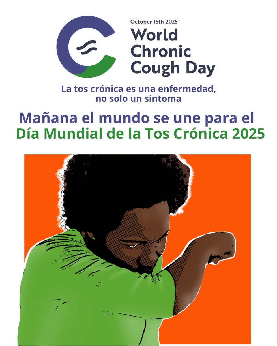 Mañana el mundo se une para el Día Mundial de la Tos Crónica 2025. Este es un momento global para visibilizar una afección a menudo malinterpretada, que afecta a alrededor del 10% de la población general y hasta el 20% en algunos países. chronicough.gaapp.org #ChronicCoughDay
