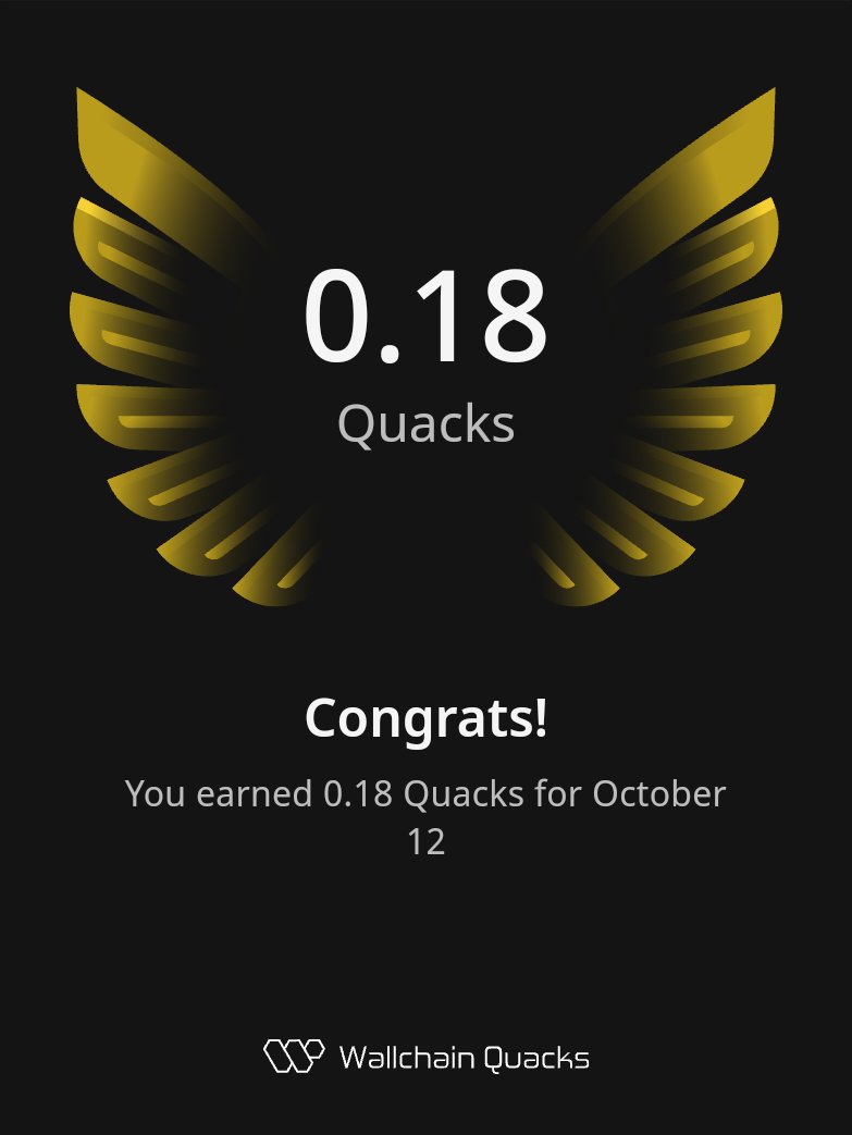 ifanether's tweet image. Just earned 0.18 Quacks on @wallchain_xyz in one day 🦆
Turn insights into rewards and climb the leaderboard 🥇
Use my referral link – quacks.app/?ref=ifanether
