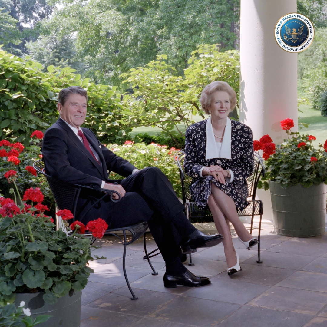 RonaldReagan's tweet image. On what would have been her 100th birthday, we remember Margaret Thatcher—Ronald Reagan’s steadfast friend and partner in advancing freedom.