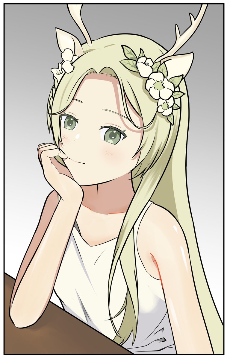 今更になってしまいましたが…デビュー一周年、本当におめでとう！
花鹿める＝かわいい！ってイメージが強かったけど、今回は大人っぽくて、綺麗なお姉さん風に描いてみました～☺️
これからも陰ながら応援しています🌺🦌👍
(遅くなっちゃって本当にごめんね…許してくれたら嬉しい🥲)

 #mel_framed