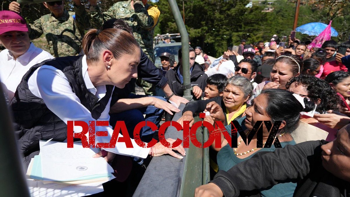 Reaccionnmx's tweet photo. La presidenta Claudia Sheinbaum continúa con la gira por estados afectados por las recientes lluvias, afirmó que el gobierno tiene recursos para ayudar a los damnificados.

YouTube 👉https://t.co/QFHy003o3L 
Facebook 👉https://t.co/nPEEXmVe78 https://t.co/pTBxc3mITR