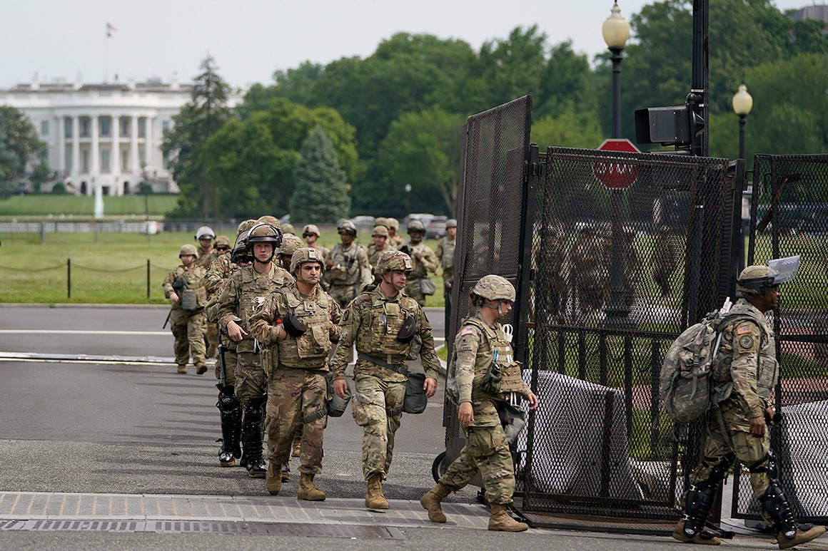 Biden deployed 25,000 military troops to occupy Washington DC in January 2021. 5,000 military troops stayed for 2 months. 2,300 military troops stayed for 4 months. All because of 1 Trump protest that lasted literally just 3 hours.