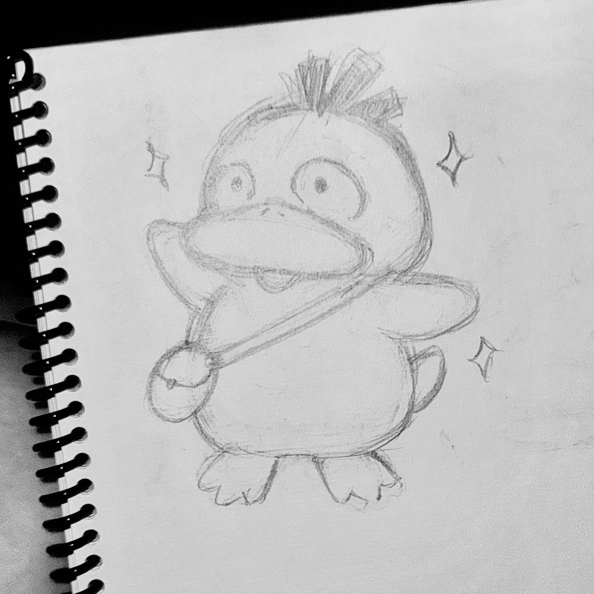 Psyduck's waiting for you to compliment him on his new bag (〃ﾉωﾉ)