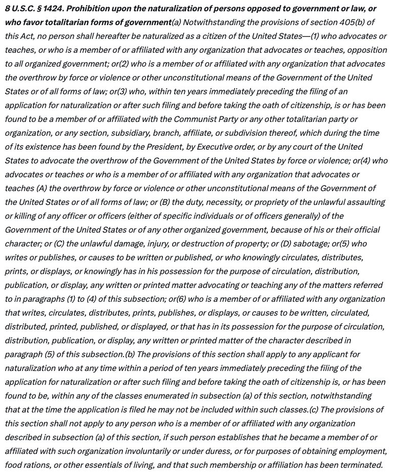 GuntherEagleman's tweet image. I believe he violated INA § 313 at the time of naturalization.