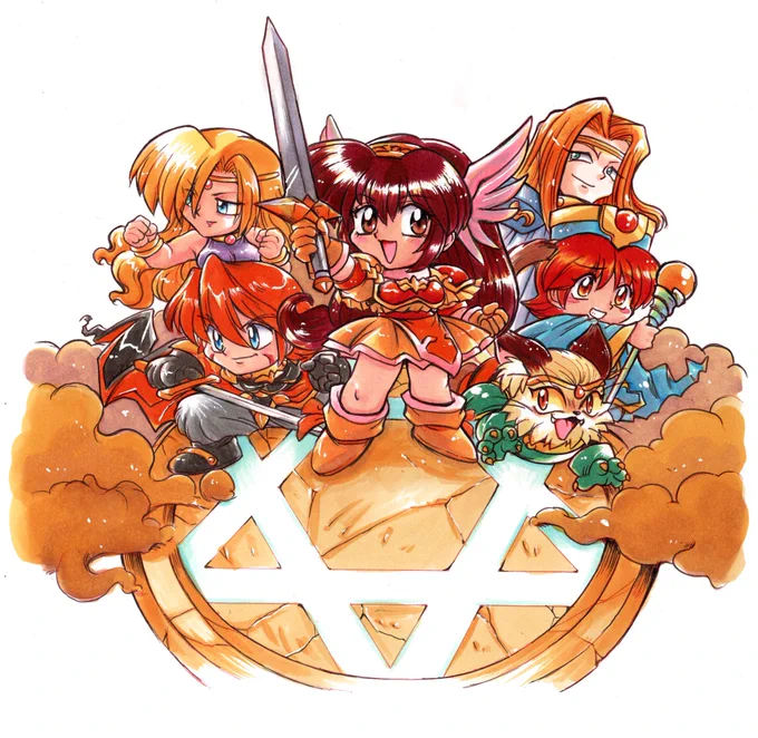 マスモンKIDS 〜The Another World Of The Master Of Monsters〜 当時キャラ・イラスト担当させて頂きました パッケージイラスト コピック塗りアナログ原画 リサイクル #マスモンKIDS #プレイステーション