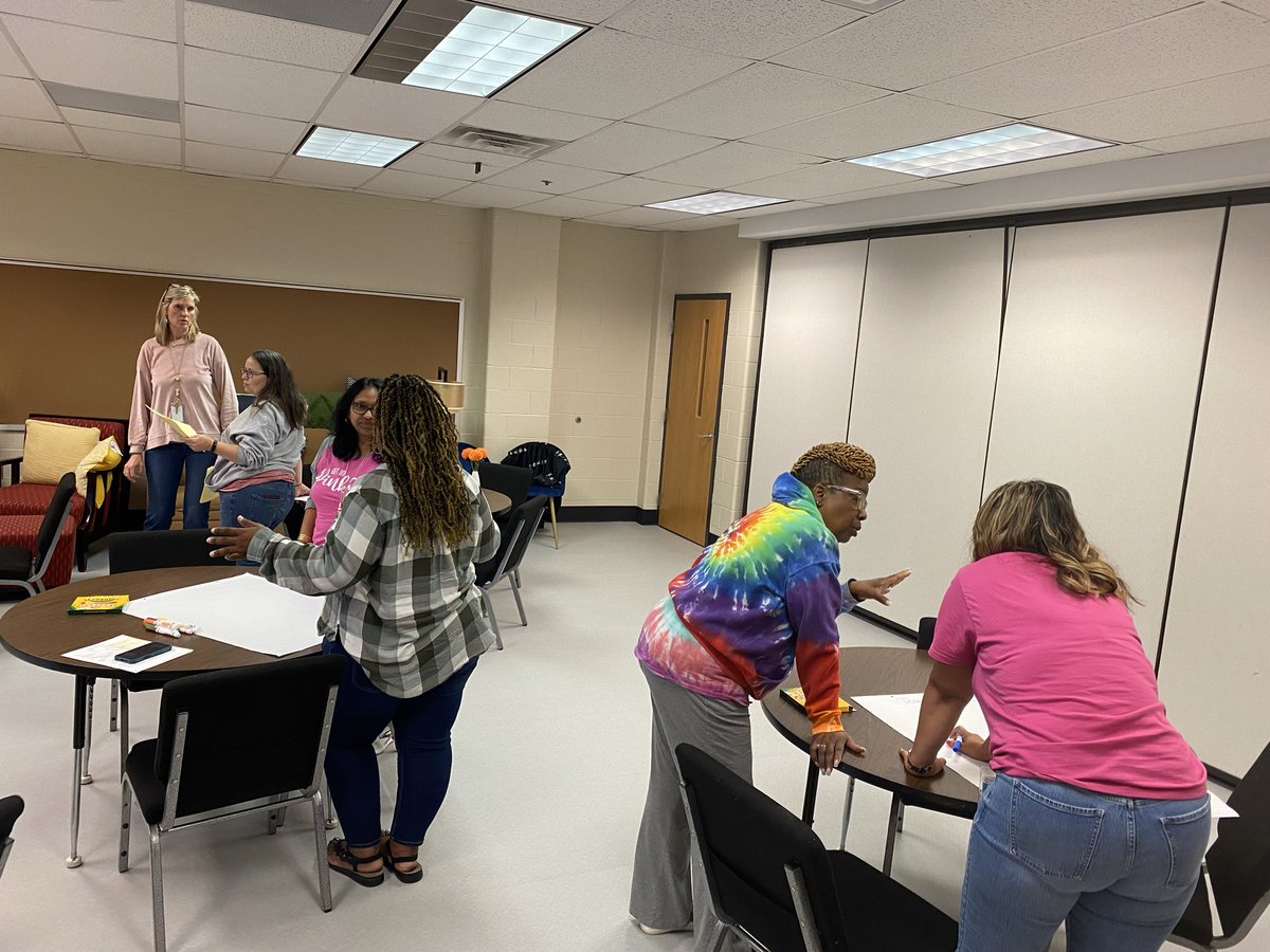Acworth_ES's tweet photo. Our Paras not only participated in @KateMorrisCCSD’s Shared Teaching PD, they collaborated to brainstorm ways to support HR teachers across various instructional models and engaged in a Gallery Walk to share and learn from each other’s ideas.

@Acworth_ES 🧡💙🧡 #OneTeam https://t.co/n6QhGgz6TY