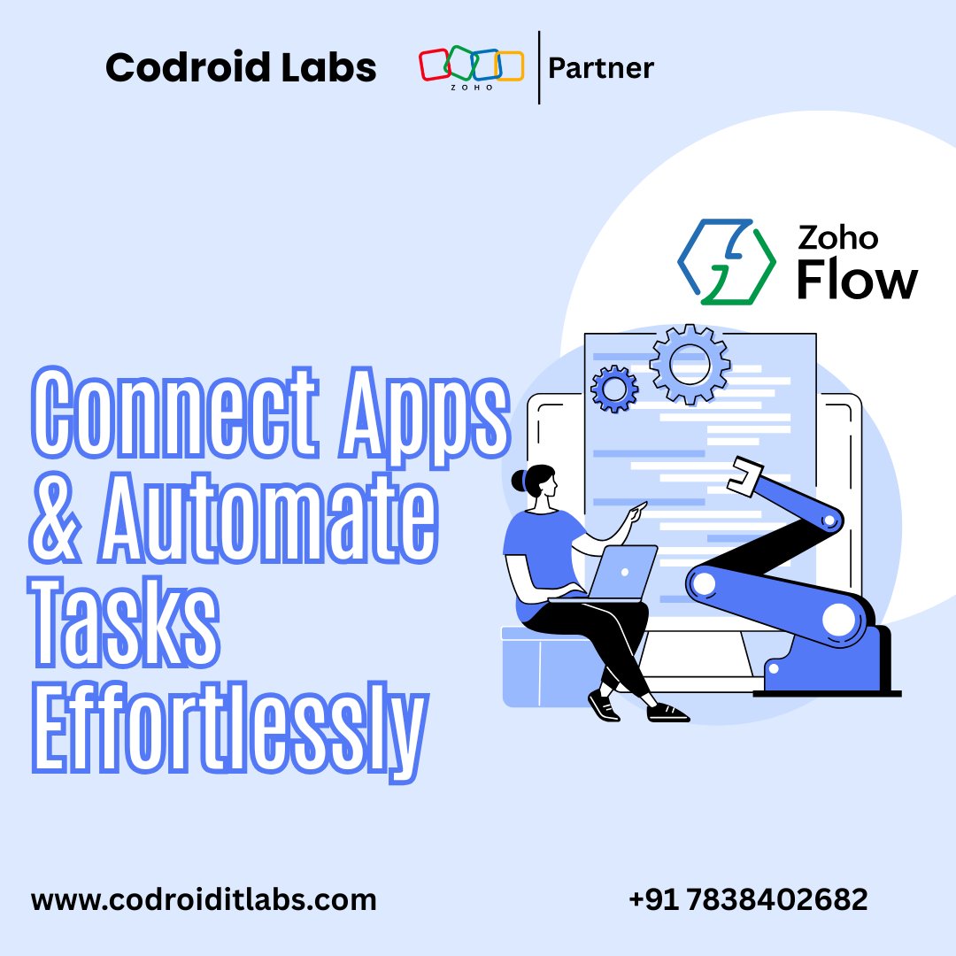 CodroidLabs's tweet image. Zoho Flow empowers your business by solving critical workflow automation challenges. Discover features that streamline operations and save time. Call us today at +91 7838402682 for expert guidance. #Zoho #ZohoFlow
