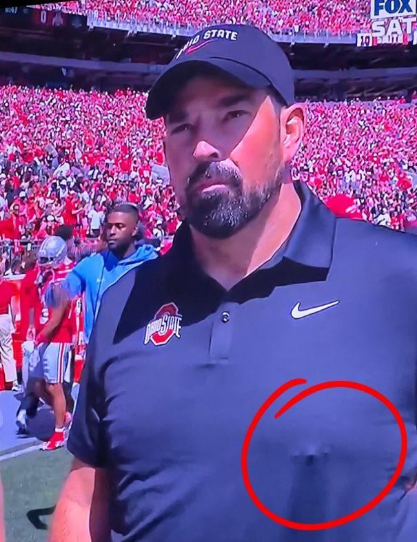 MikeLawrey32's tweet image. Your head coach has a nipple piercing..