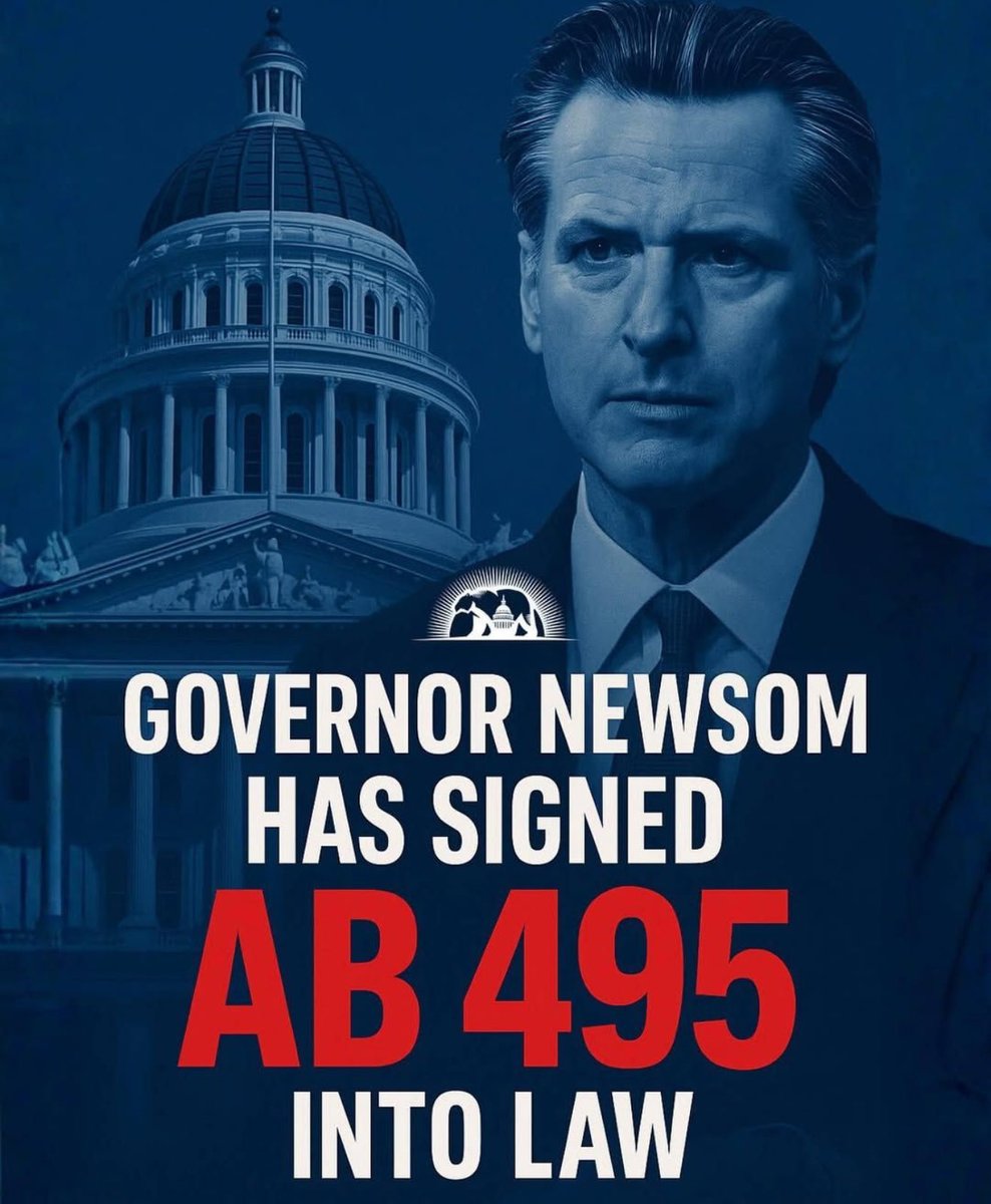 nettermike's tweet image. We warned you,, NOW its law, Good Luck California: Today is a dark day for California. Governor Newsom signed AB 495, undermining parental rights. This is actually sickening. Gavin Newsome doesn’t care about people AT ALL!
AB495 isn’t about “protecting kids” — it’s a legal back…