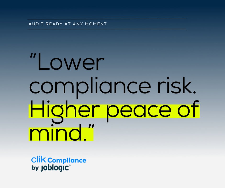 Clik (@clik_tweets) on Twitter photo Lower the risk. Raise the confidence.
Discover a smarter way to stay certified 👉 ow.ly/NAYY50X4WIL
#clikcompliance #joblogic #fsmanagement Lower the risk. Raise the confidence.
Discover a smarter way to stay certified 👉 ow.ly/NAYY50X4WIL
#clikcompliance #joblogic #fsmanagement