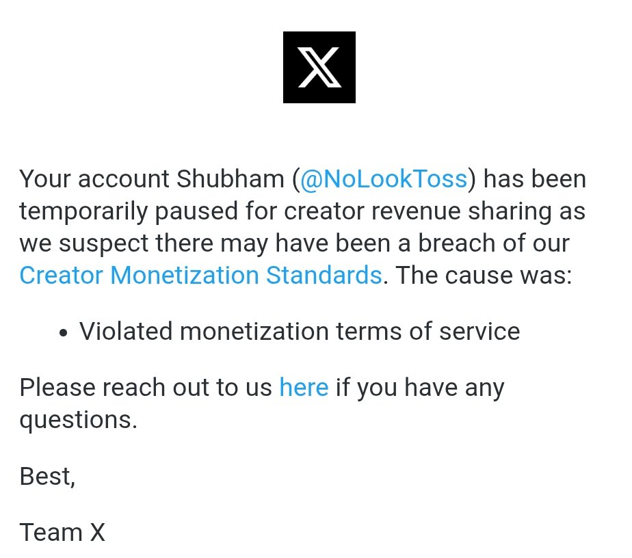 So I'm officially paused now😔

While everyone else's getting unpaused 🙃

Please look into this and take necessary actions so that I can start receiving my payouts again.
<a href="/X/">X</a> <a href="/premium/">Premium</a> <a href="/Support/">Support</a> <a href="/elonmusk/">Elon Musk</a> .