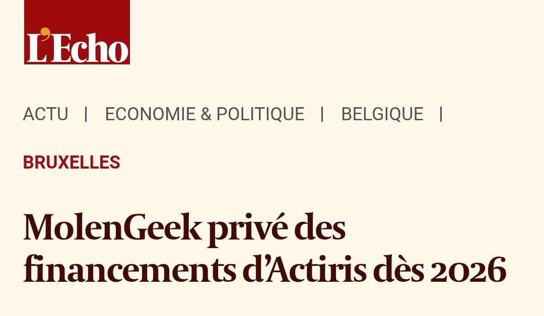🚩Actiris coupe les subsides à Molengeek, ils ne correspondaient pas aux critères. Il était temps de débrancher la start-up du storytelling.