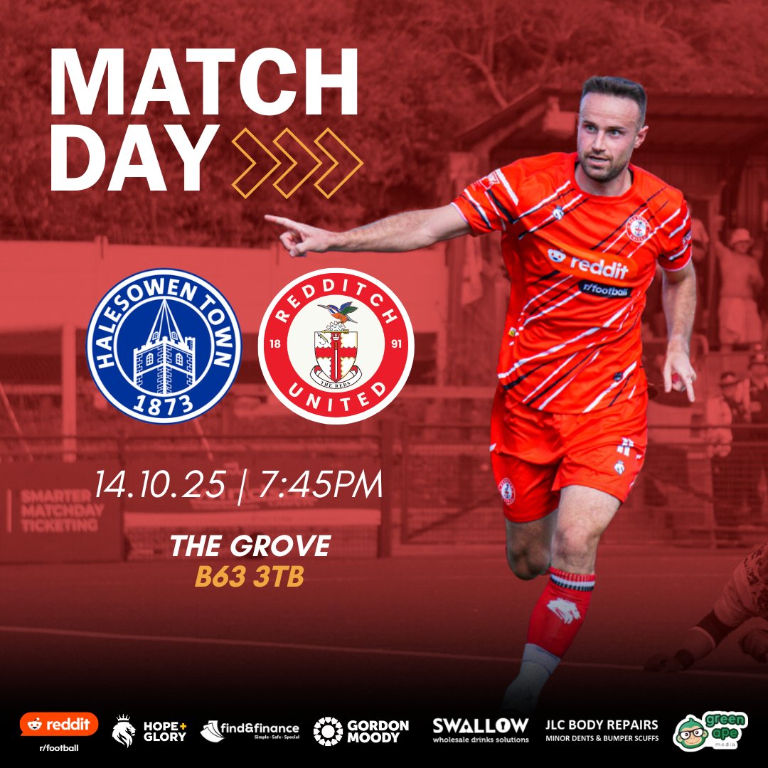 Reds away 🎶

A big midweek clash away to the Yeltz this evening with both sides looking to get back to winning ways.

Your support in Halesowen would be hugely appreciated, safe journey - UTR 🔴

🎟️ £13 Adults / £10 Concessions &amp; Students / £6 13-17 / £3 U12s
