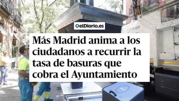 Cuando Madrid está más sucia, Almeida cobra 141 euros de media por su ‘basurazo’.

Solo piensa en recaudar sin mejorar el servicio de recogida de basura con una tasa injusta e ilegal: llamamos a los vecinos y vecinas a recurrir su pago.

📲eldiario.es/madrid/somos/m…