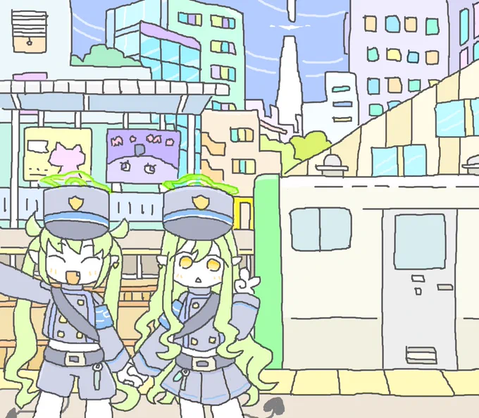 鉄道の日記念ノゾミとヒカリ再掲 #ブルアカ
