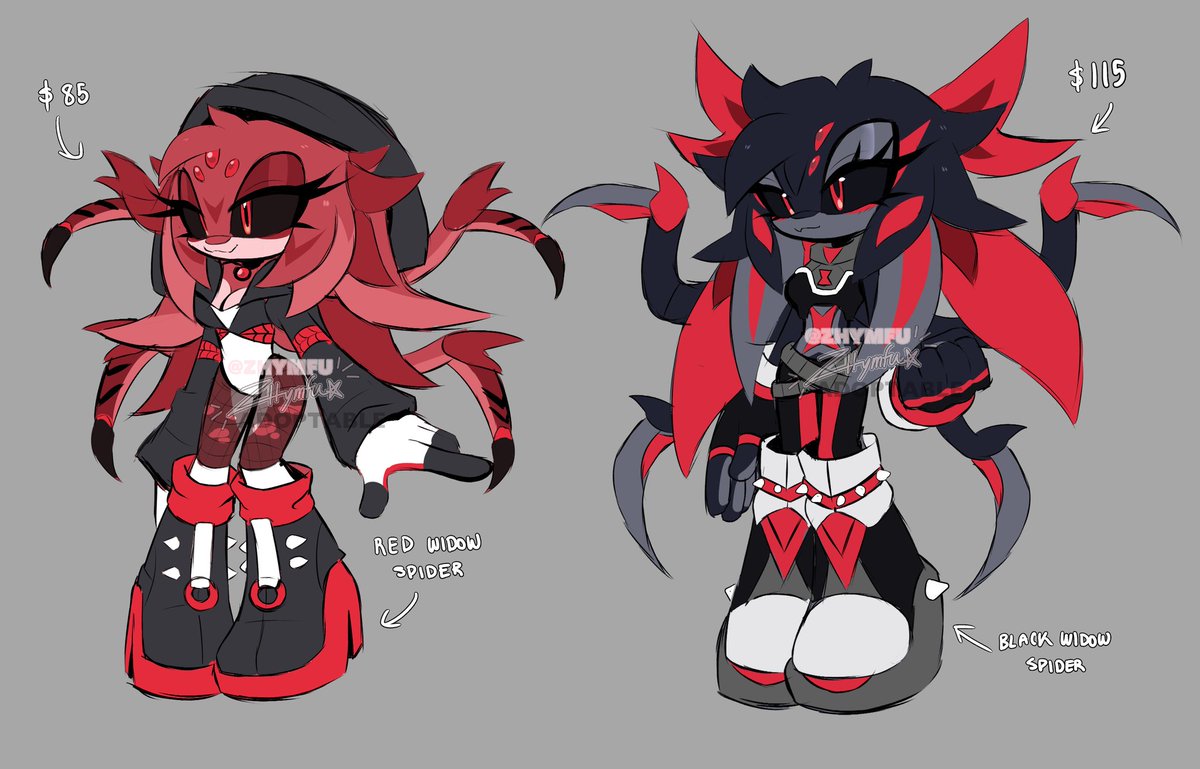 Spider Gals 🕷🕸Adoptables! ~

P@ypal / Kofi Only 📌
link to my shop! : ko-fi.com/zhymfu/shop
(no holds atm!)
DM to claim or get em straight from Kofi!💖

RT Appreciated 
#sonicthehedgehog #adopts #adoptables #sonicadoptables #adoptabledesign