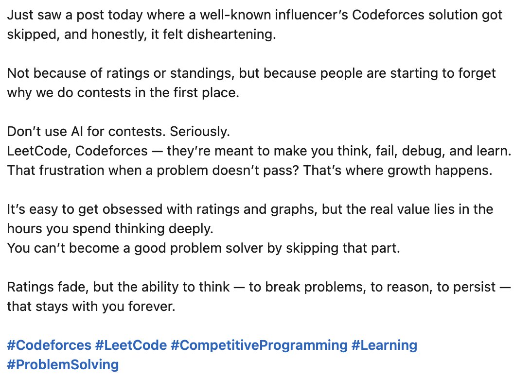 amit25says's tweet image. Who&apos;s that Influencer 😭😭

Pic: from LinkedIn

#codeforces #leetcode #cp #dsa