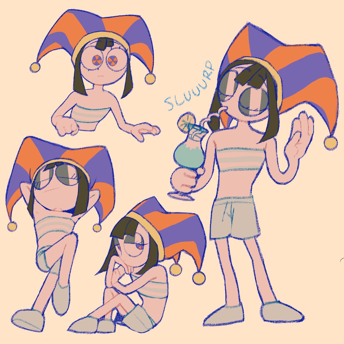 fruitysticker's tweet image. don’t talk to her until she’s finished her uhhh whatever that is #tadc #theamazingdigitalcircus #pomni