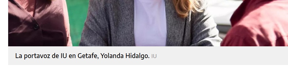 La portavoz de IU Getafe es Almudena Gil que sucede a Pilar. 
Desde que se perdieron las elecciones en Getafe en 2019 no es portavoz. Un poco de rigor en la información, <a href="/eldiarioes/">elDiario.es</a>