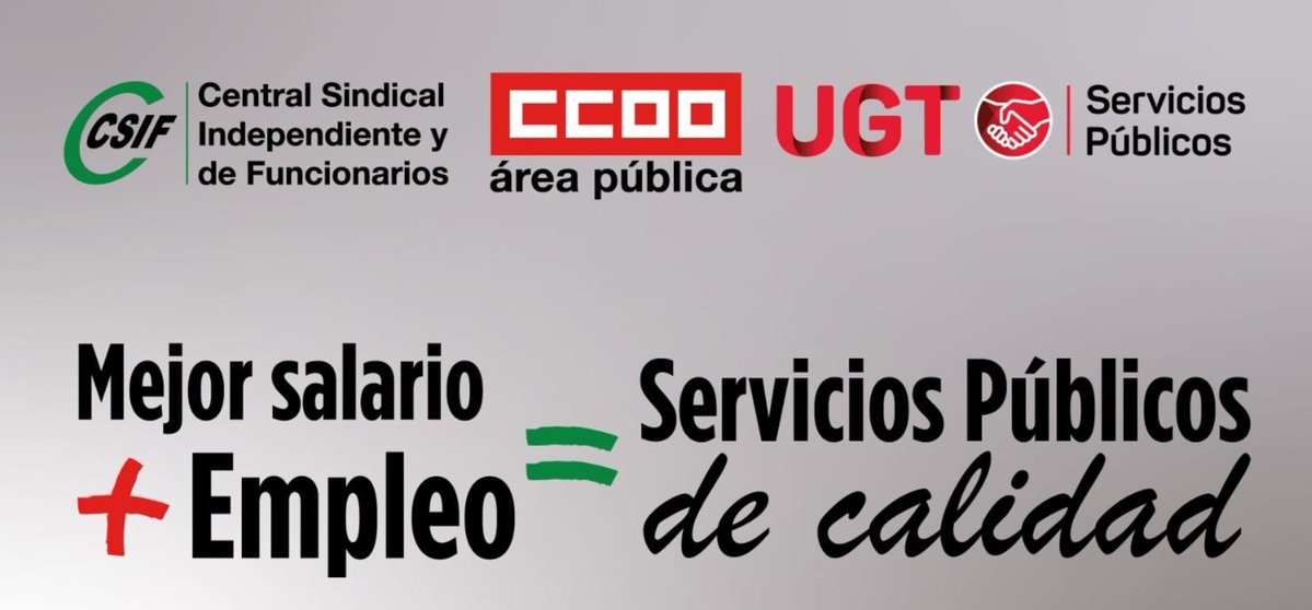 🔊 CSIF, UGT y CC. OO. anuncian movilizaciones en toda España por el bloqueo de la negociación colectiva: 𝗲𝘅𝗶𝗴𝗶𝗺𝗼𝘀 𝘂𝗻 𝗻𝘂𝗲𝘃𝗼 𝗮𝗰𝘂𝗲𝗿𝗱𝗼 𝘀𝗮𝗹𝗮𝗿𝗶𝗮𝗹 𝗽𝗮𝗿𝗮 𝗹<a href="/s/">『S』</a> 𝗲𝗺𝗽𝗹𝗲𝗮𝗱𝗼𝘀 𝗽𝘂́𝗯𝗹𝗶𝗰𝗼𝘀
Rueda de prensa.
Martes 14 de octubre. 10:00 h.