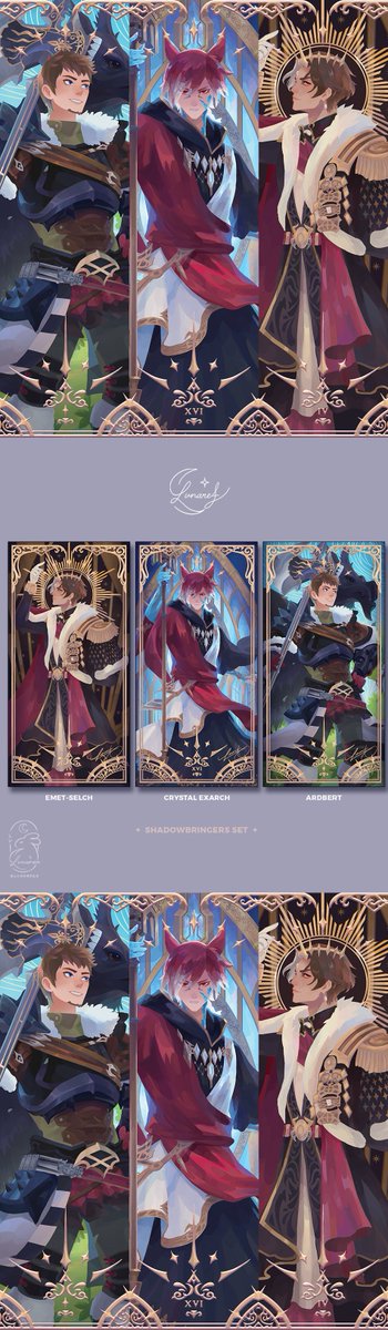 Lunarea0's tweet photo. 💕Thanks to all your encouragement and feedback, I've been working on gold foiled FFXIV cards which I'm excited will be here soon!✨ https://t.co/4JRyL2LLdZ