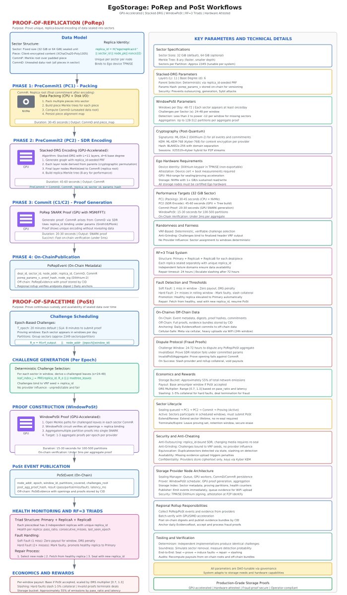 ego_blockchain's tweet image. This is how PoSt and PoCoverage will work at ego blockchain